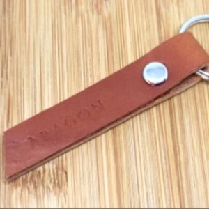 Genuine Leather Key Fob "Logo Llavero”- Tan Brown